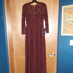 NWT J. Crew Leavers Lace Gown in Burgundy